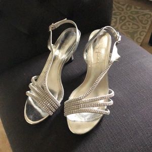 Silver dressy shoes